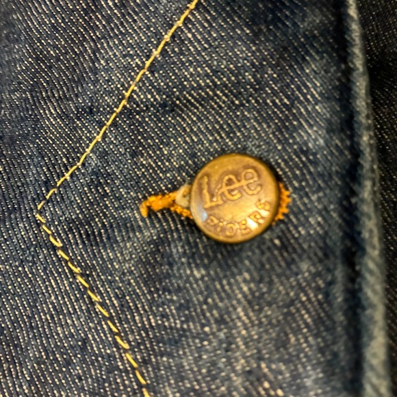 Vtg 70s Lee Storm Rider Sherpa Lined Denim Chore Jacket Fits Mens L Western USA - Picture 4 of 9